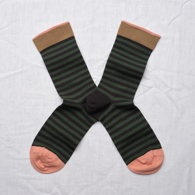 False Black Striped Sock CU3-01