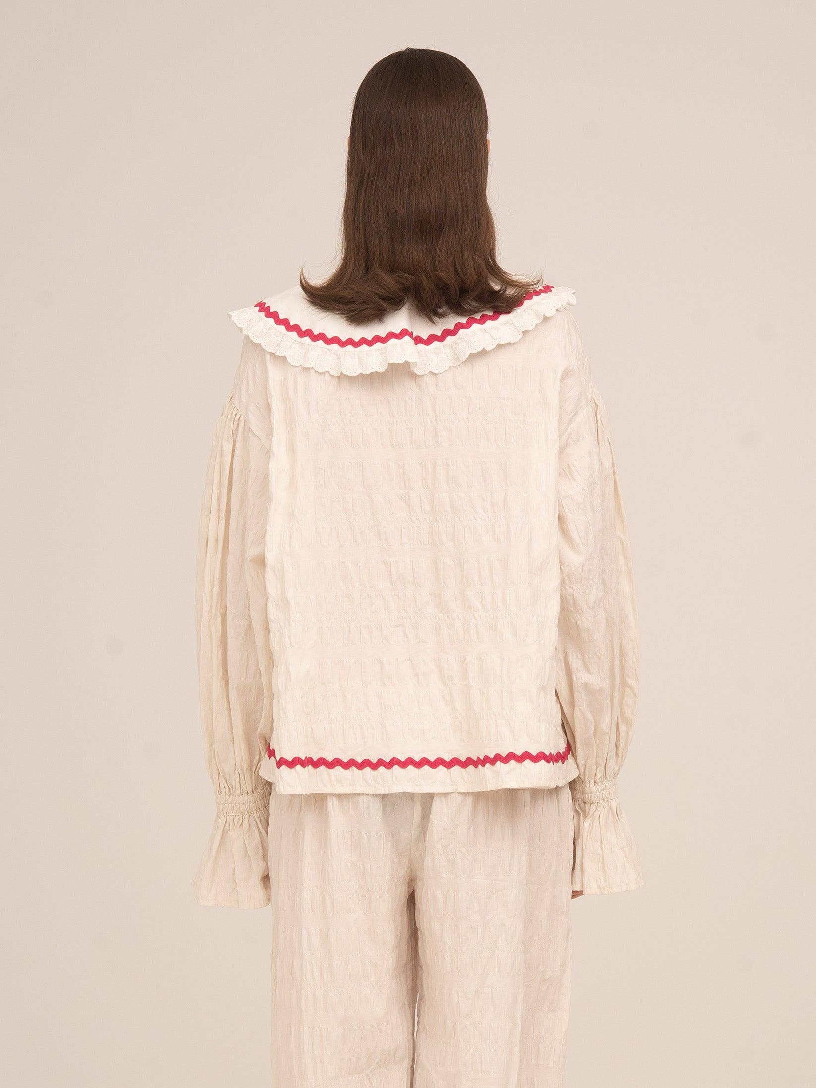 Blusa Pigiama Crema Offduty