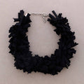 Collana con Frange in Tessuto: Nero