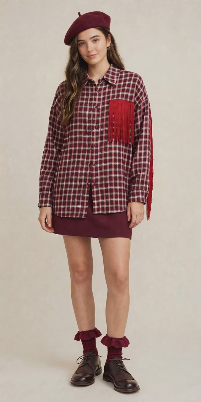 Camicia quadri con frange