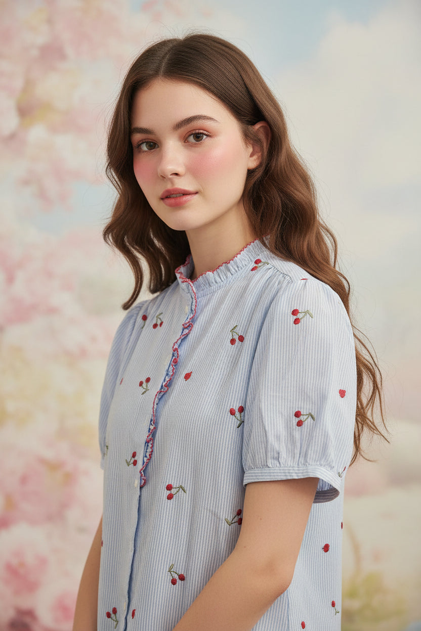 Camicia " la Romanticona " ciliegia