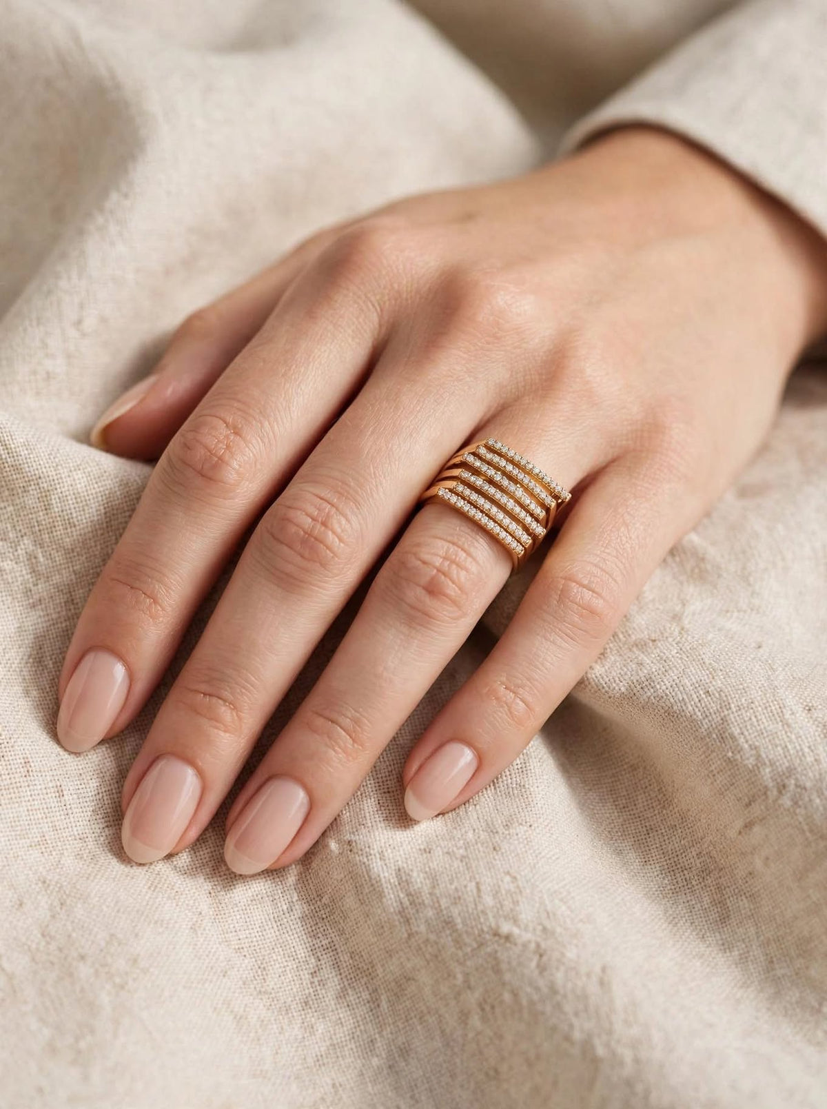 Anello Regolabile Golden Cage