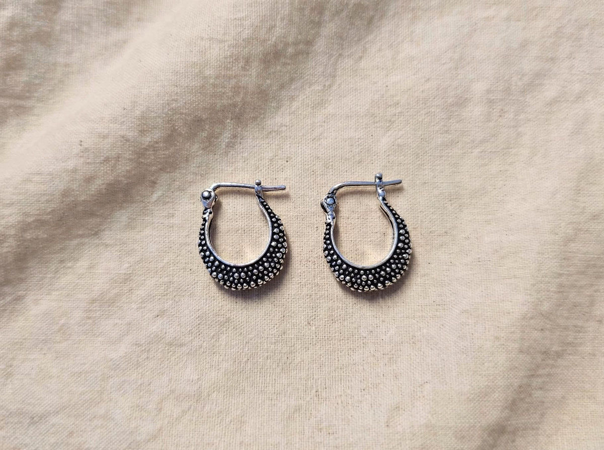 TANGIER MINI - CAVIAR HOOPS