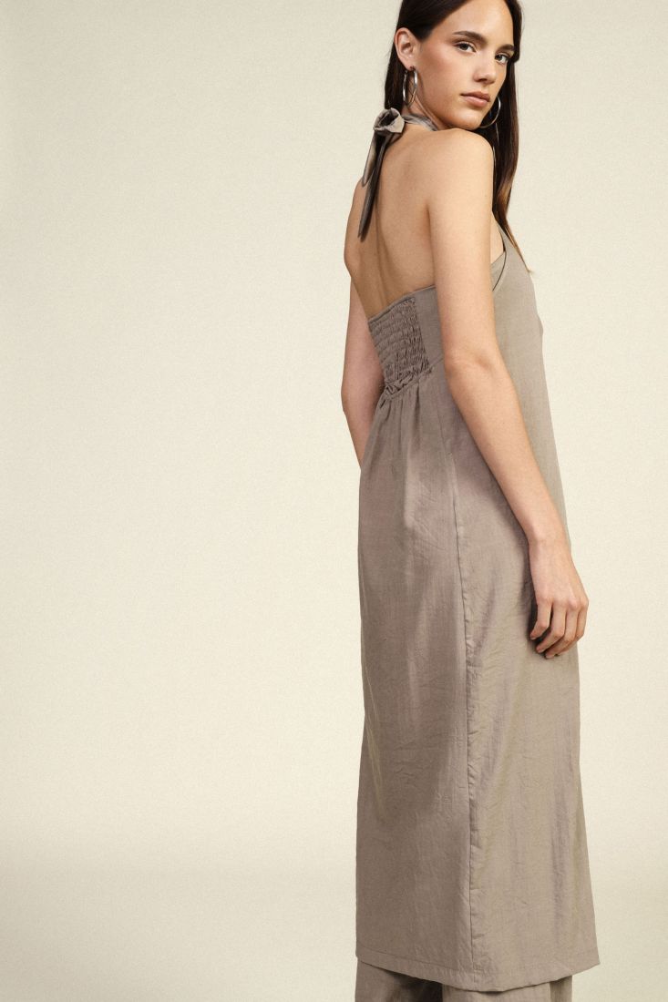 Top lungo incrociato senza maniche halter