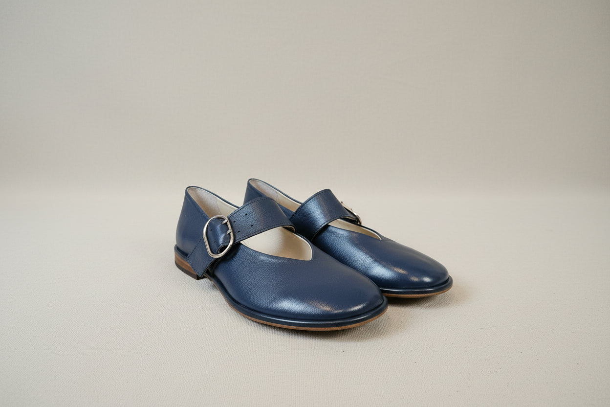 Ballerina  Blu denim con fibia