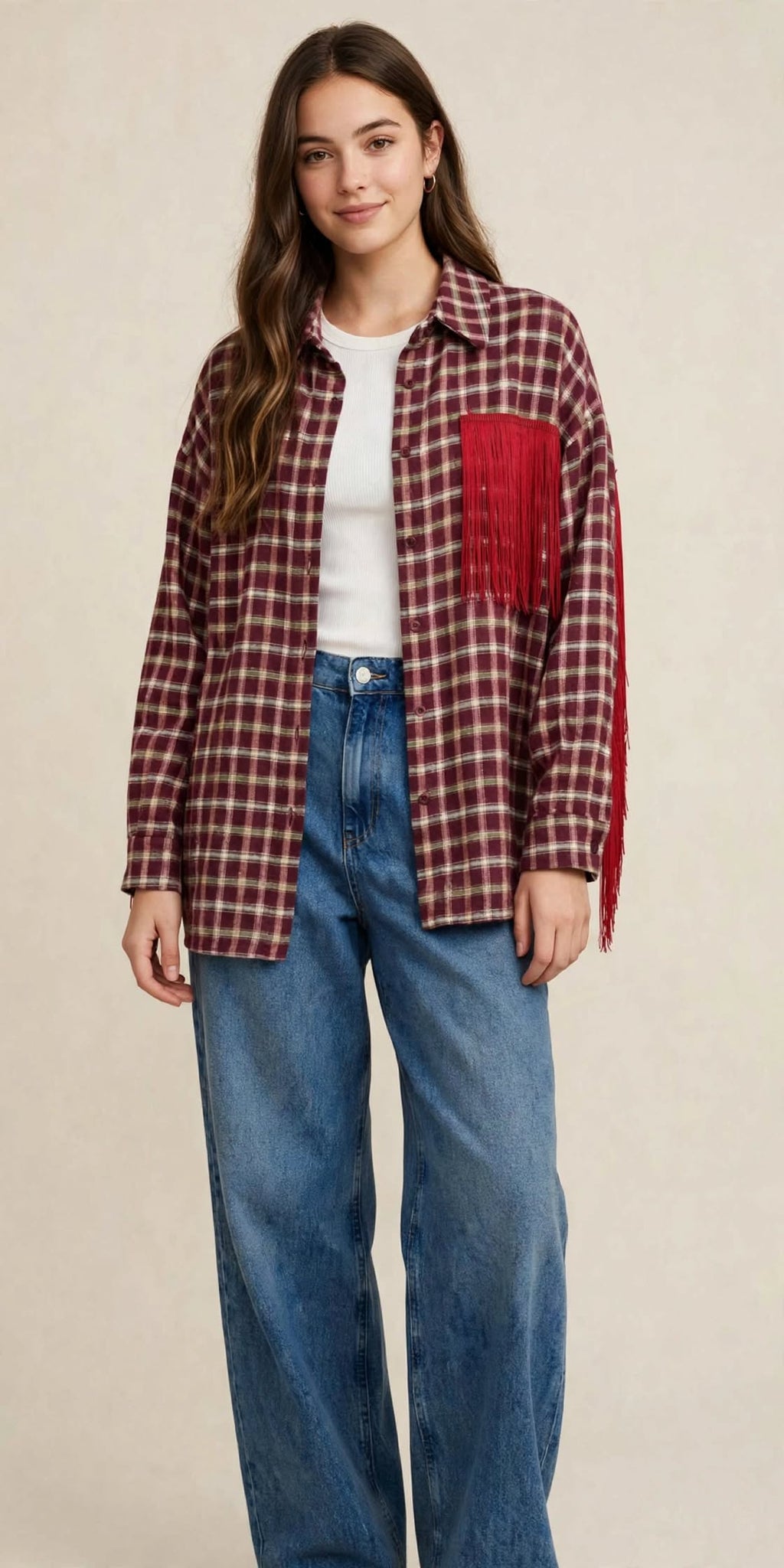 Camicia quadri con frange