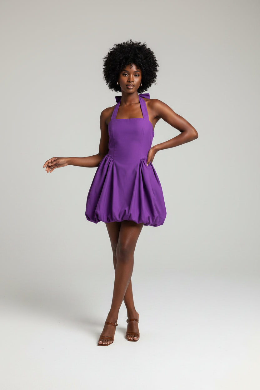 Dress corto con spalline e gonna balloon