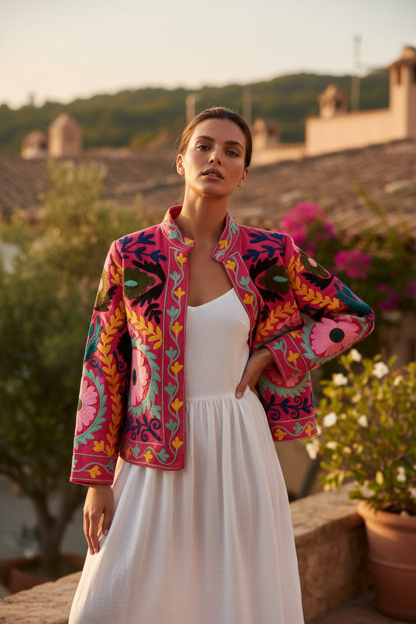 Suzani jacket red
