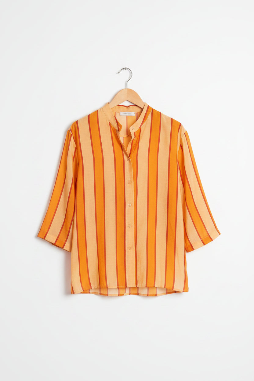 Camicia mussola a righe - arancio/peach