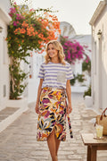 T - shirt rigata tasca pailettes
