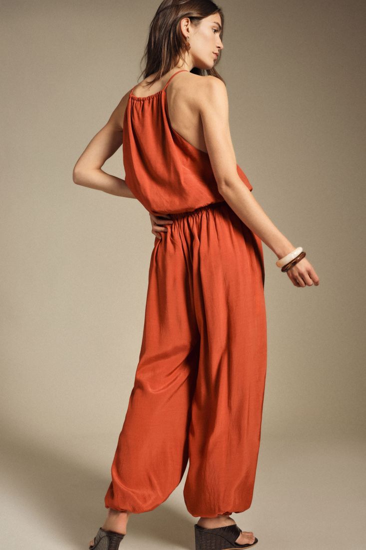 Pantaloni palazzo ampi con elastico e coulisse
