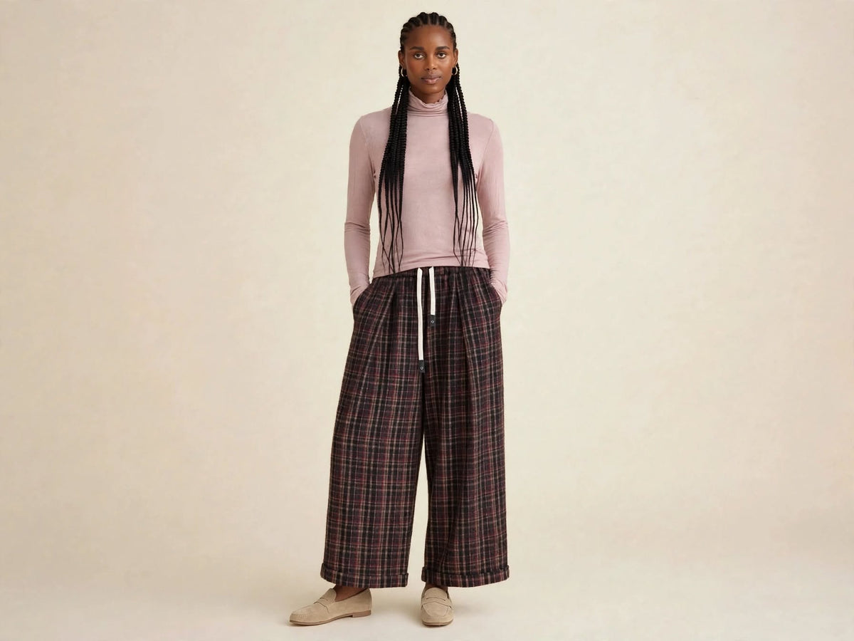 Pantalone Largo a Quadri