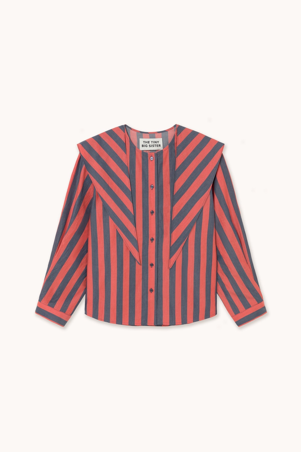 STRIPED SCARF-NECK BLOUSE