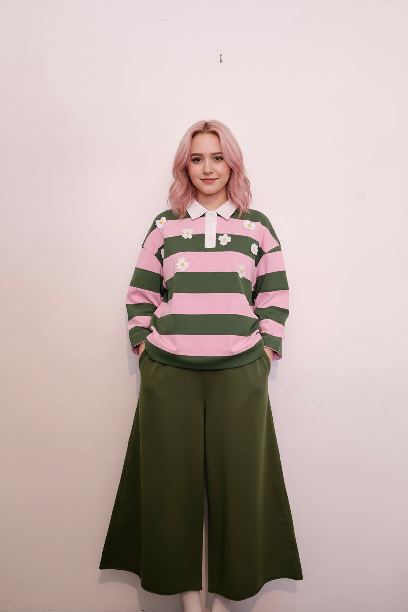 Pantalone coulotte verde