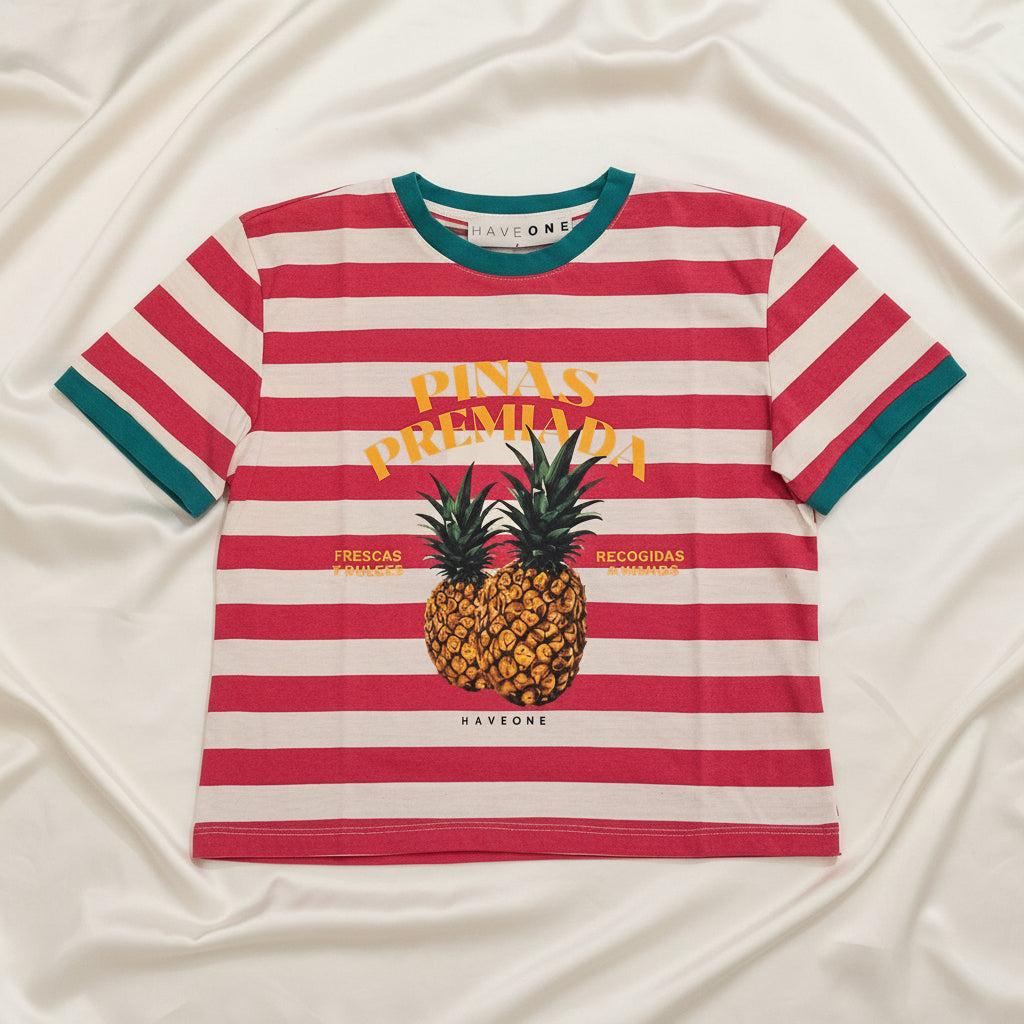 T-shirt a righe "Pinas Premiada"