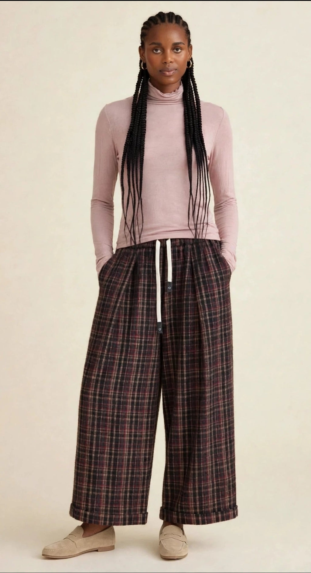 Pantalone Largo a Quadri