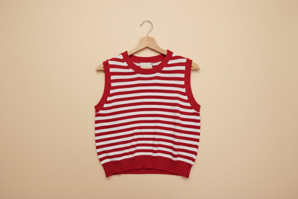 Gilet bicolor bianco rosso