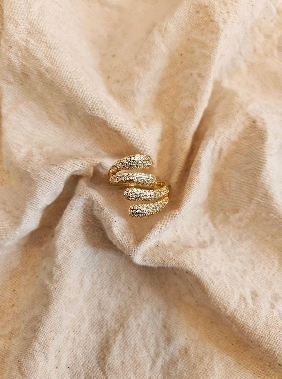 Anello Regolabile Serpentine h. 2 cm - 4 Fasce brillantini