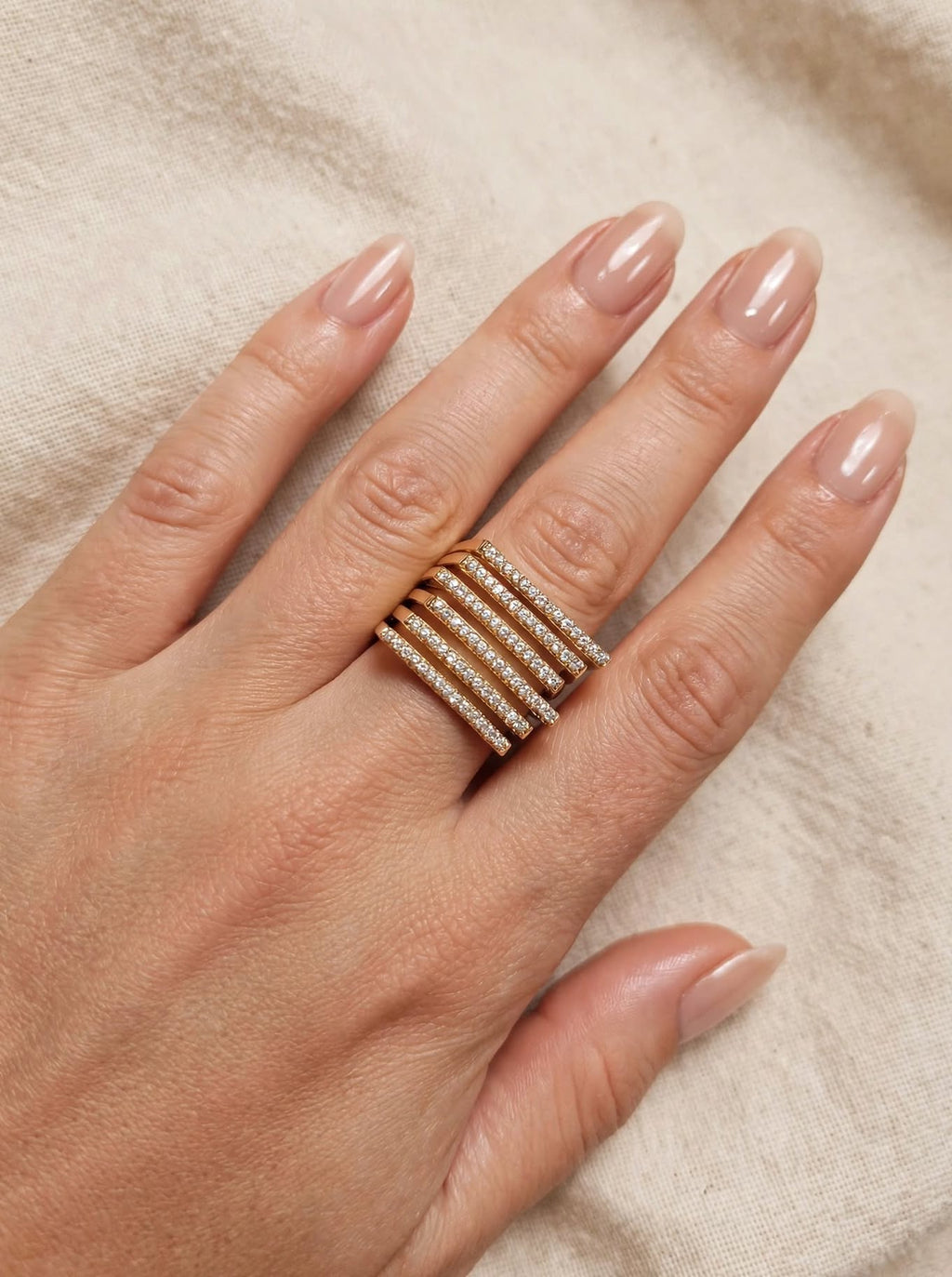 Anello Regolabile Golden Cage