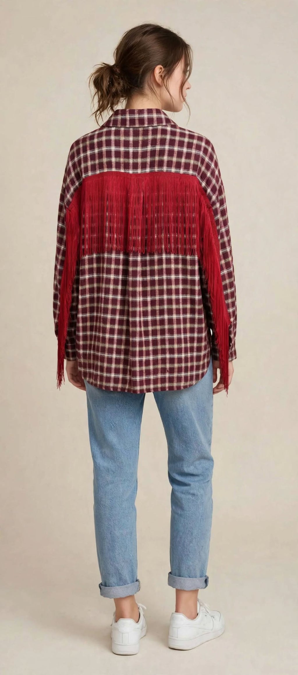 Camicia quadri con frange