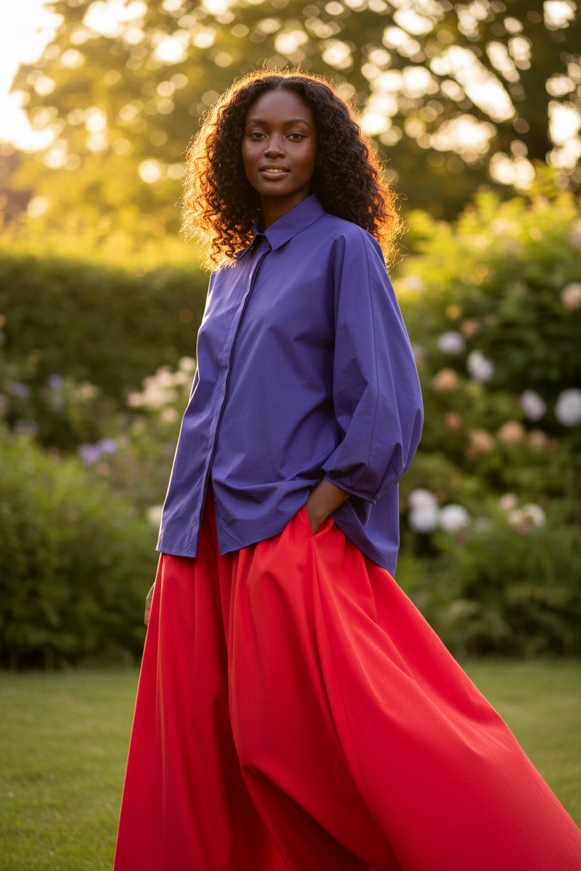 Camicia viola schiena scoperta