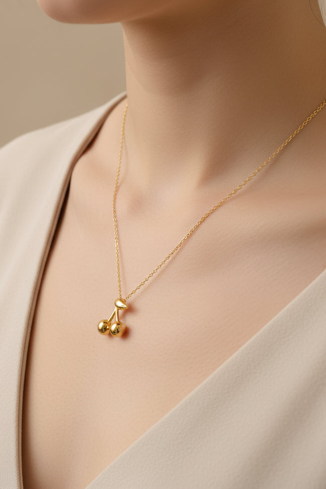 "golden cherry" necklace