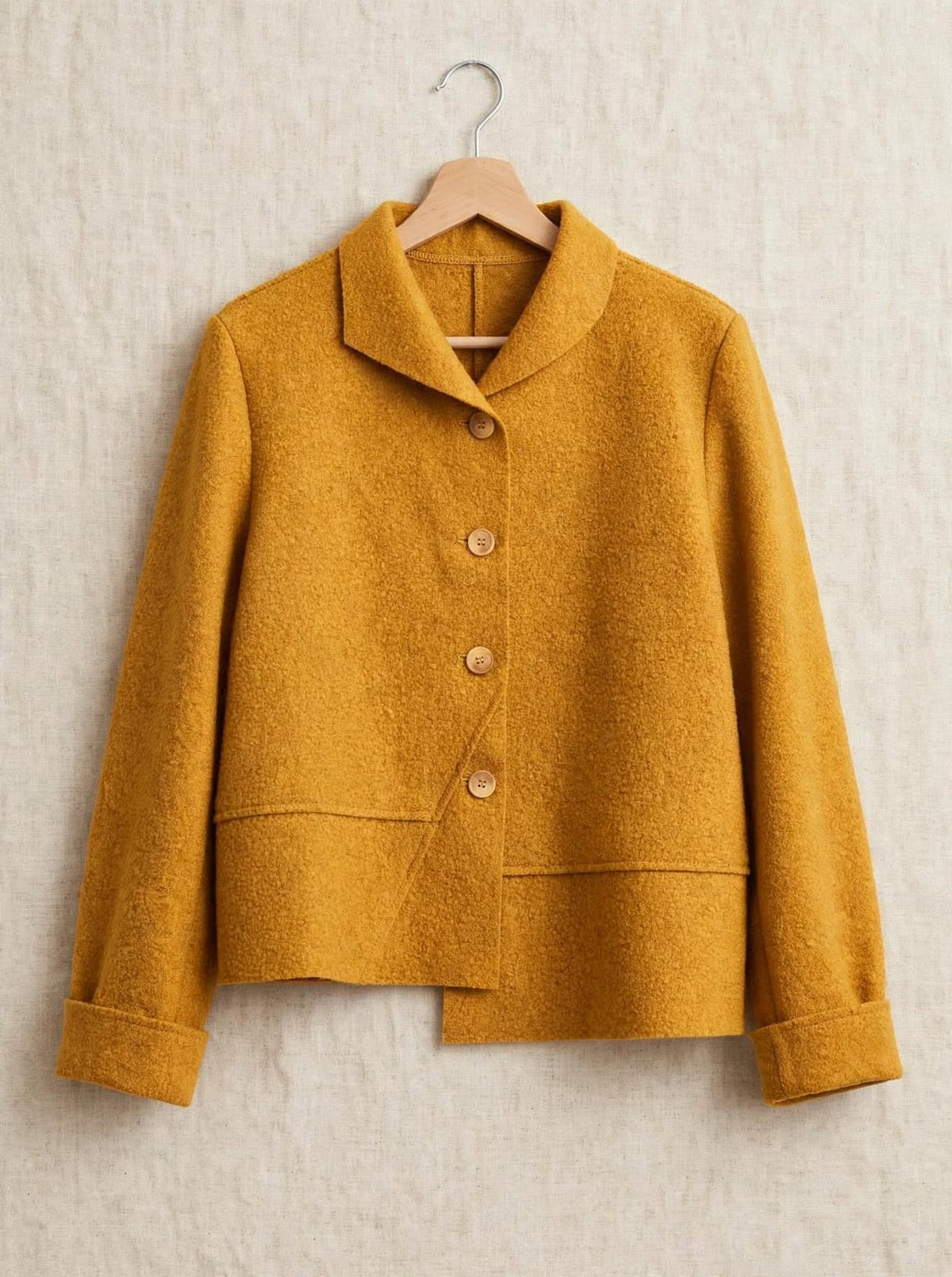 Giacca  - Bouclé Asimmetrica 100% Lana Vergine