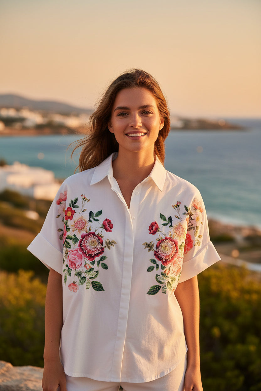 Camicia oversize flowers
