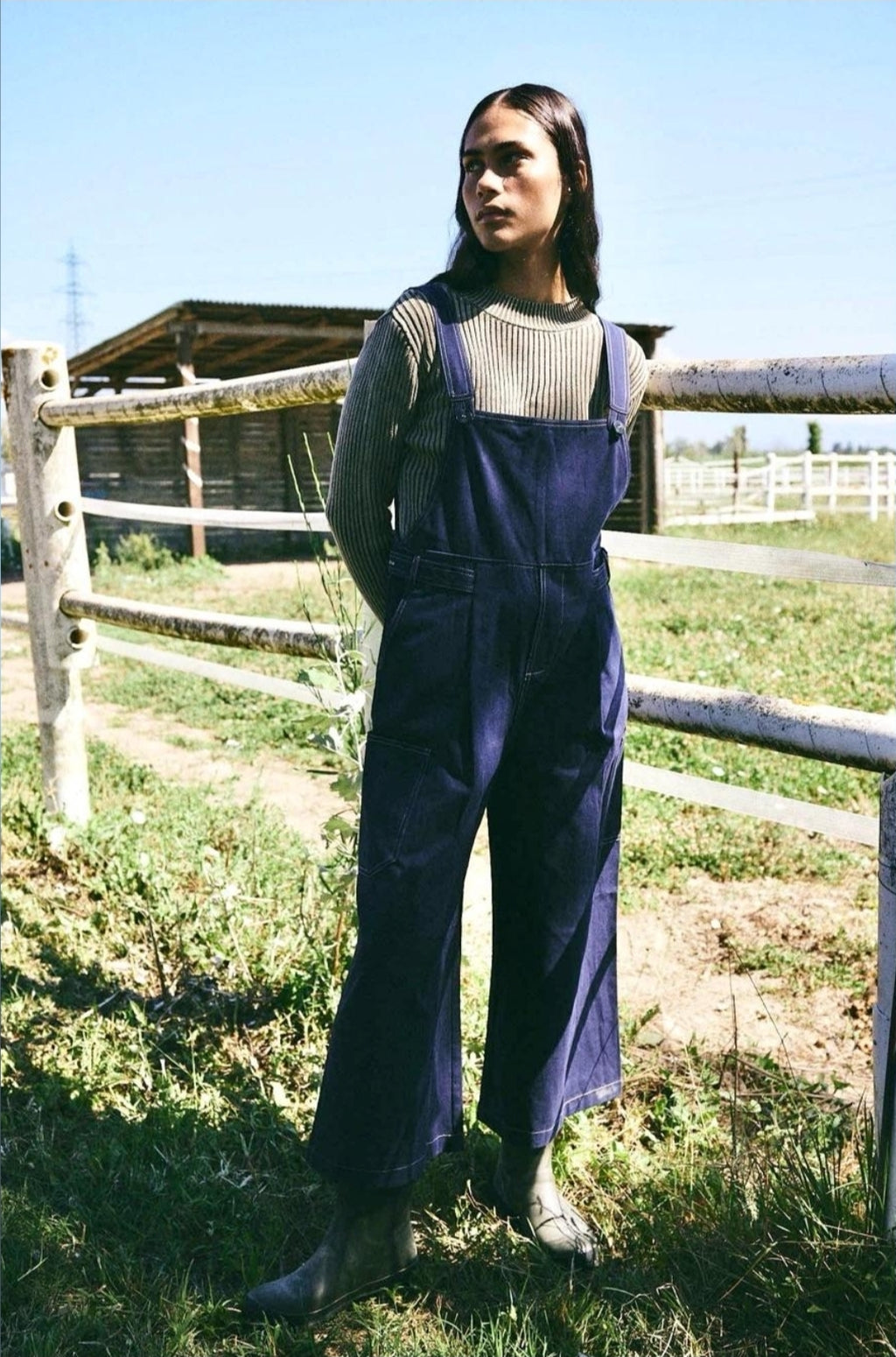 Salopette blu navy