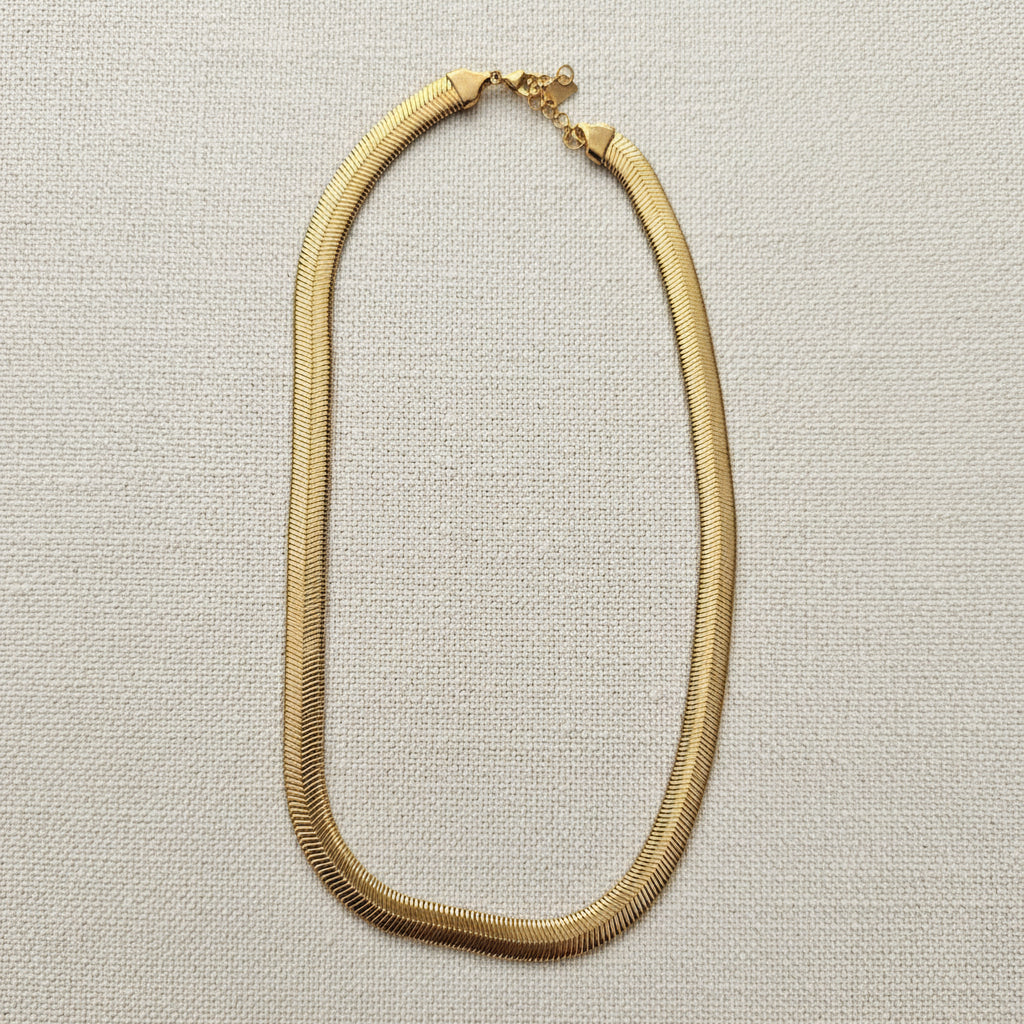 Collana a catena snake piatta