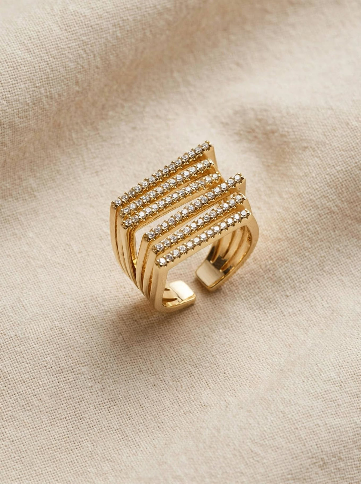 Anello Regolabile Golden Cage