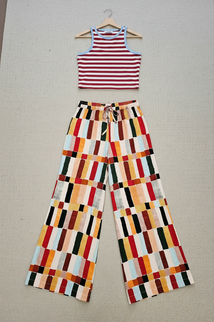 Pantalone palazzo fantasia