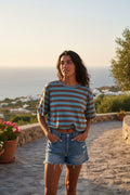T shirt righe acqua e cioccolato