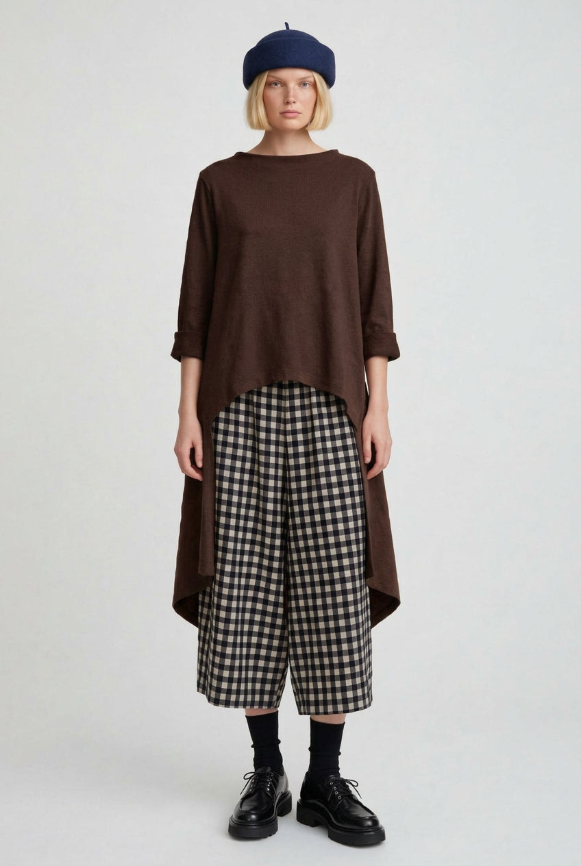 Felpa Asimmetrica High-Low in Cotone Elasticizzato - Vestibilità Ampia