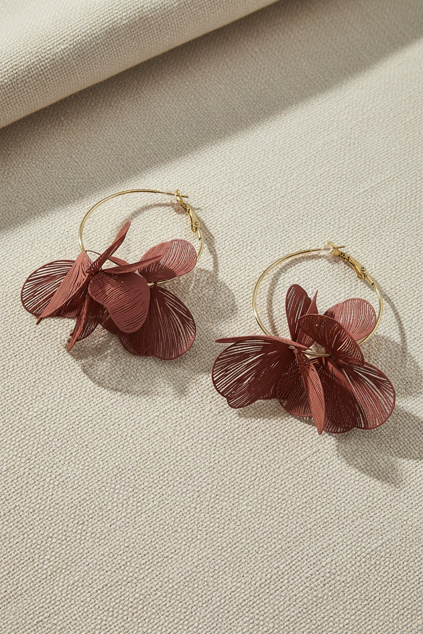 Orecchini " petalosi cotto."