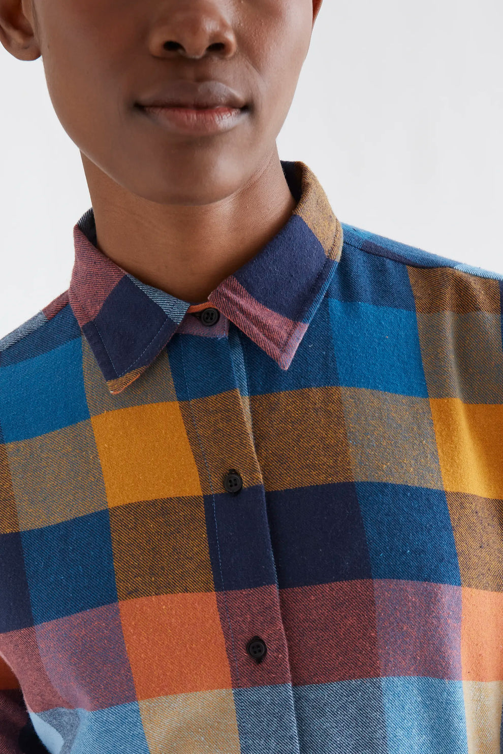 Camicia a quadri multicolore in 100% cotone