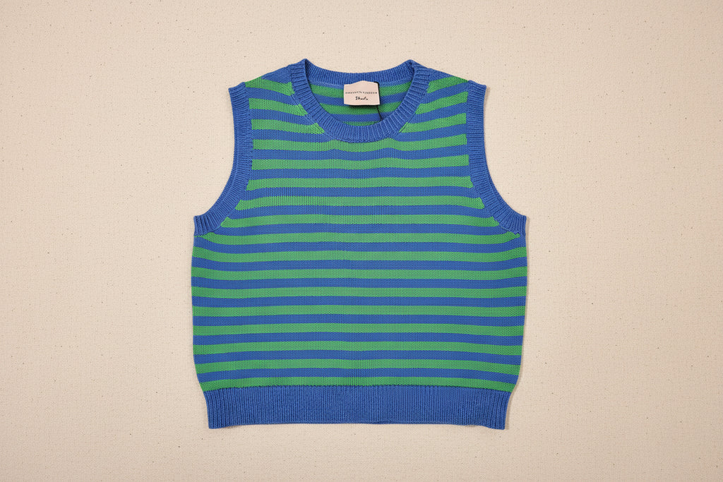 Bicolor gilet righe  verde blu