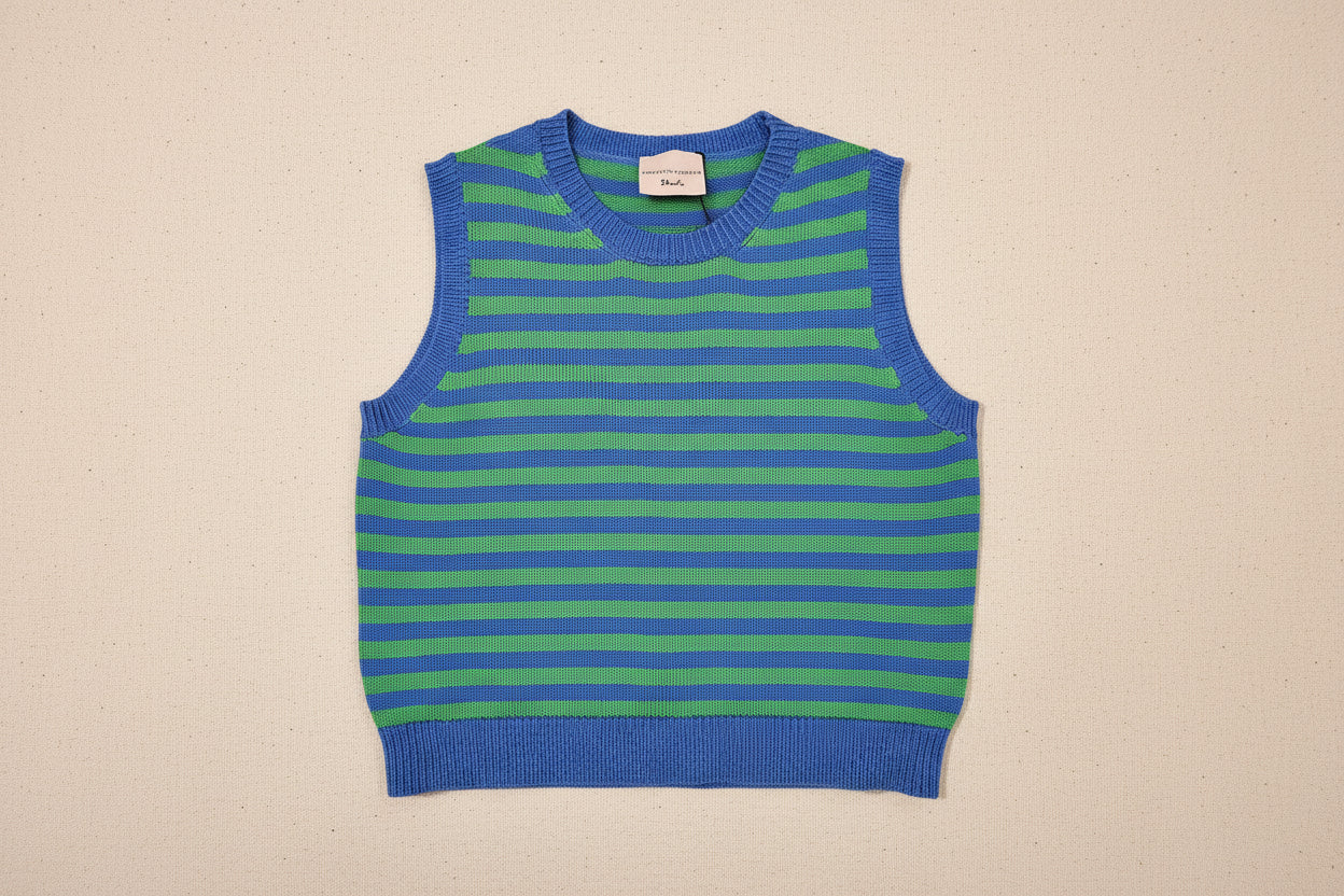 Bicolor gilet righe  verde blu