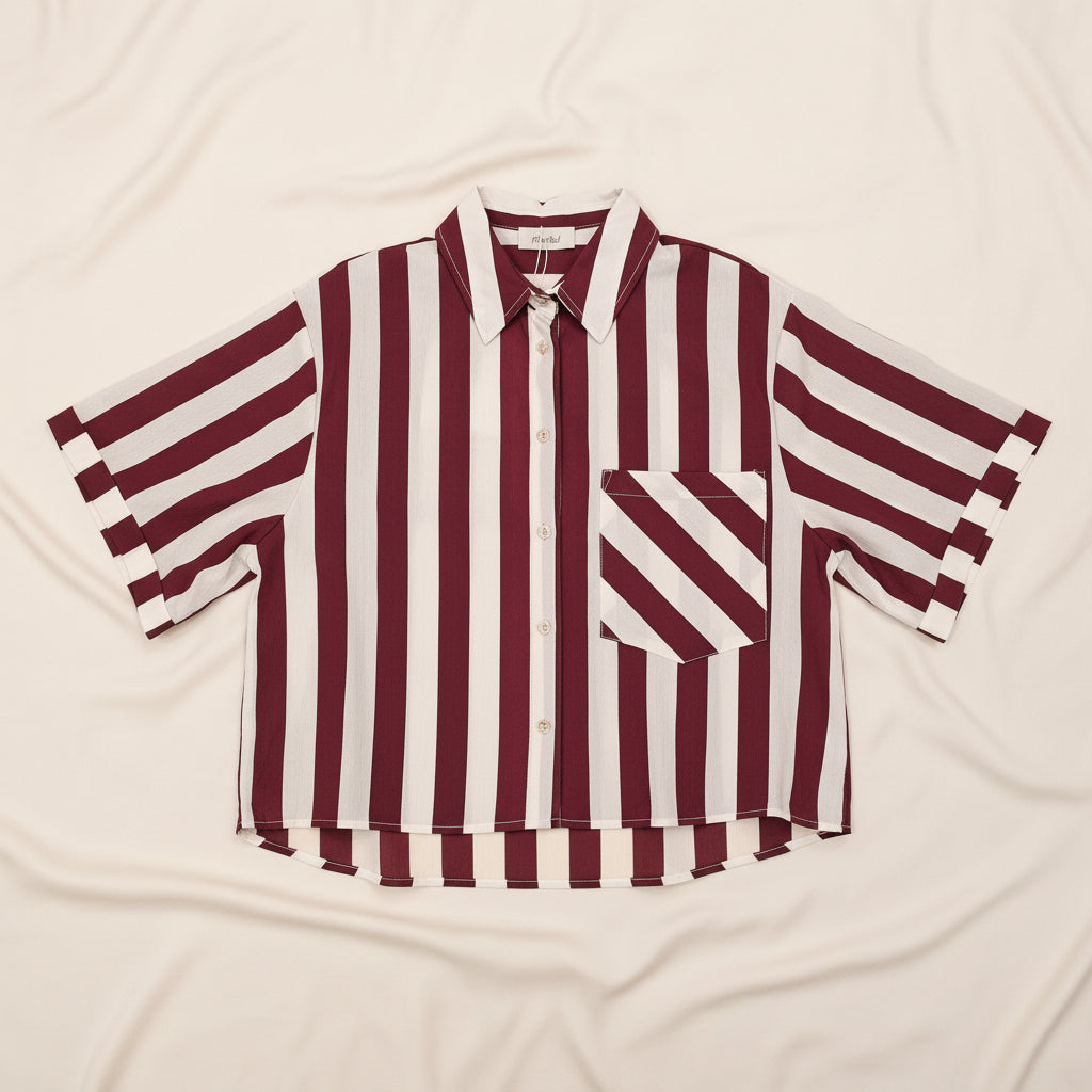Camicia manica corta a righe Motel