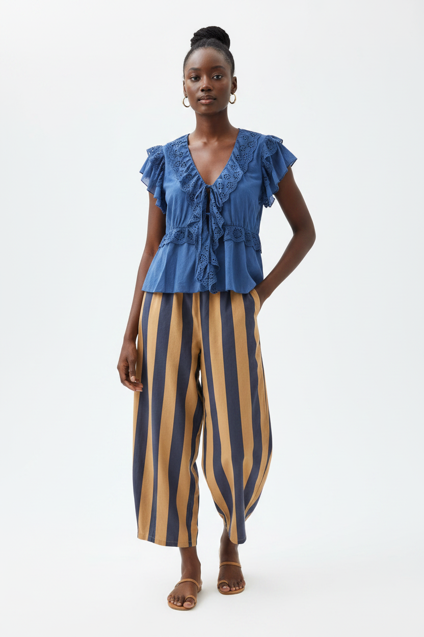 Barrel stripe pants