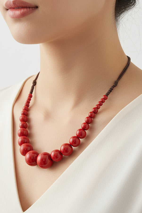 Collana " nemo" in ceramica rossa  corallo