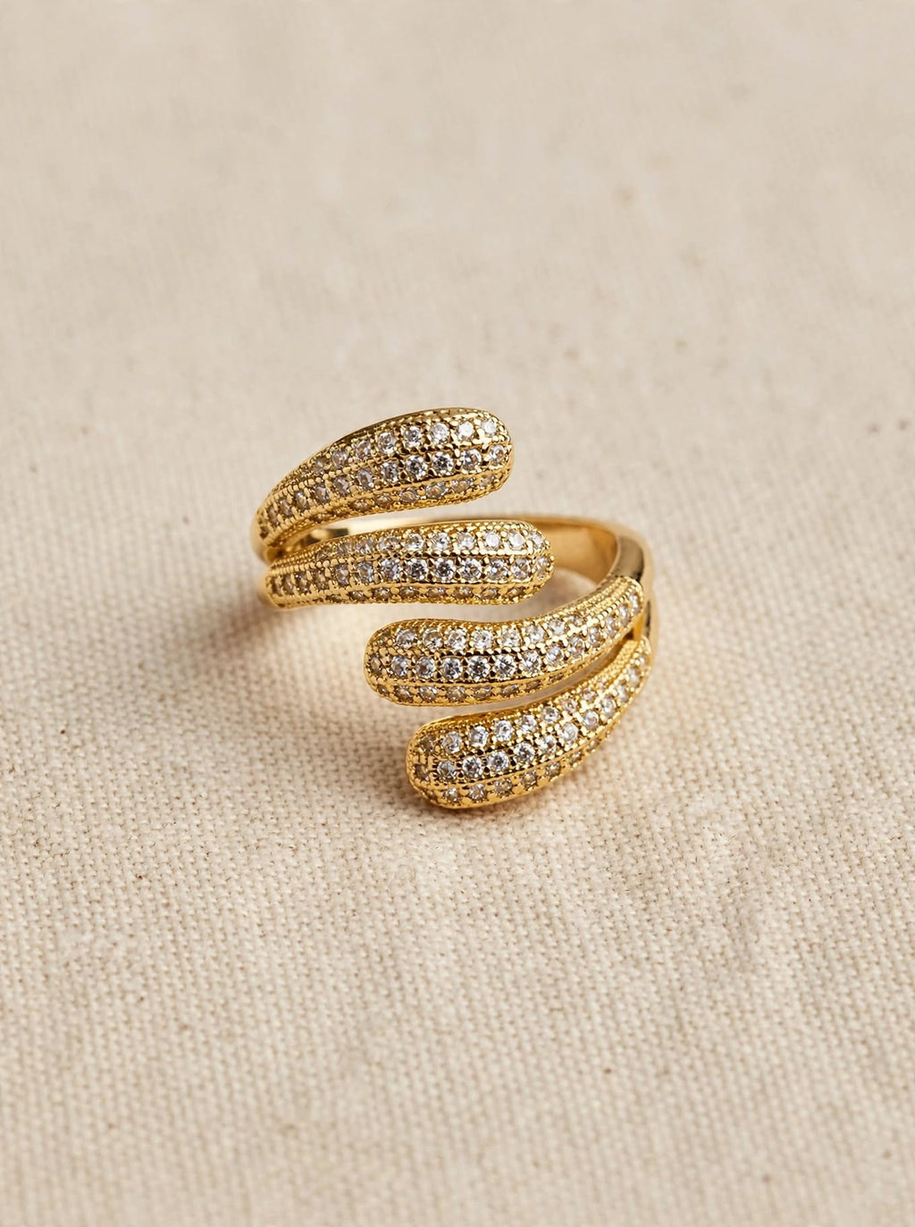 Anello Regolabile Serpentine h. 2 cm - 4 Fasce brillantini