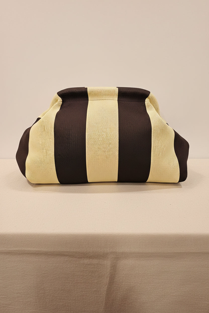 Clutch righe giallo marrone