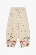 Trousers jogging con tasconi e ricami floreali