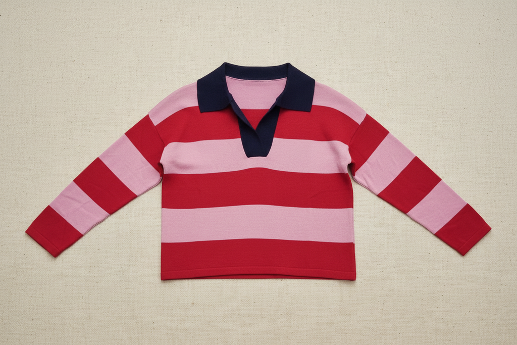 Polo tricolore Rosa