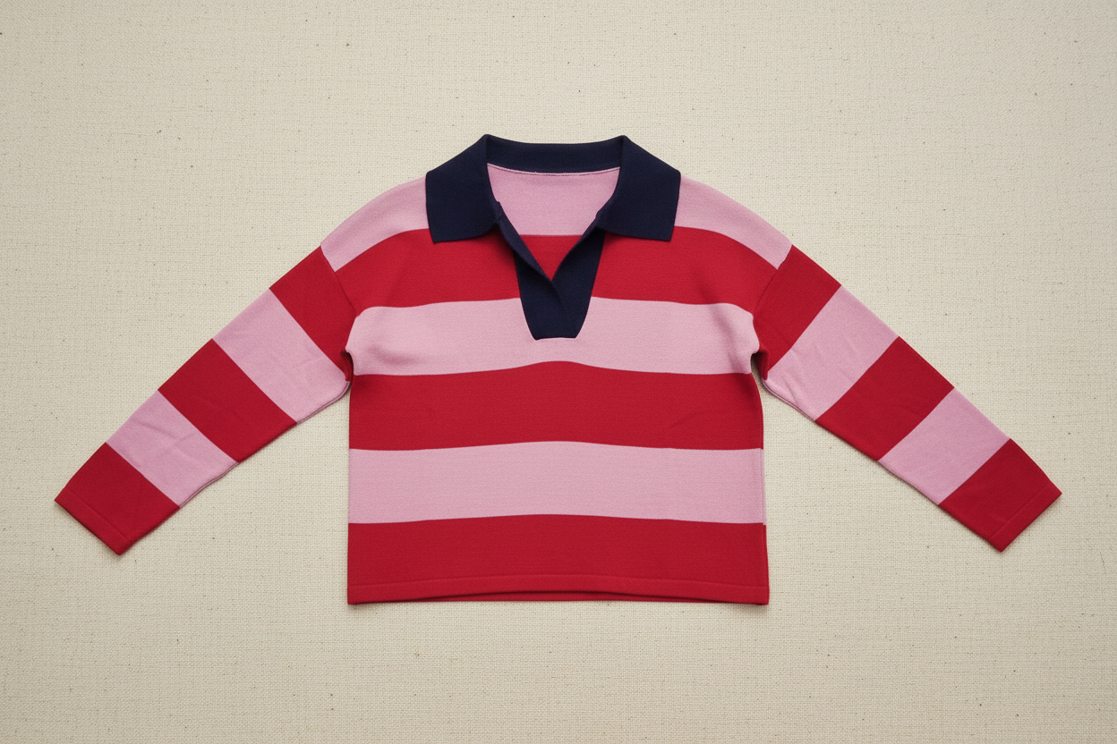 Polo tricolore Rosa