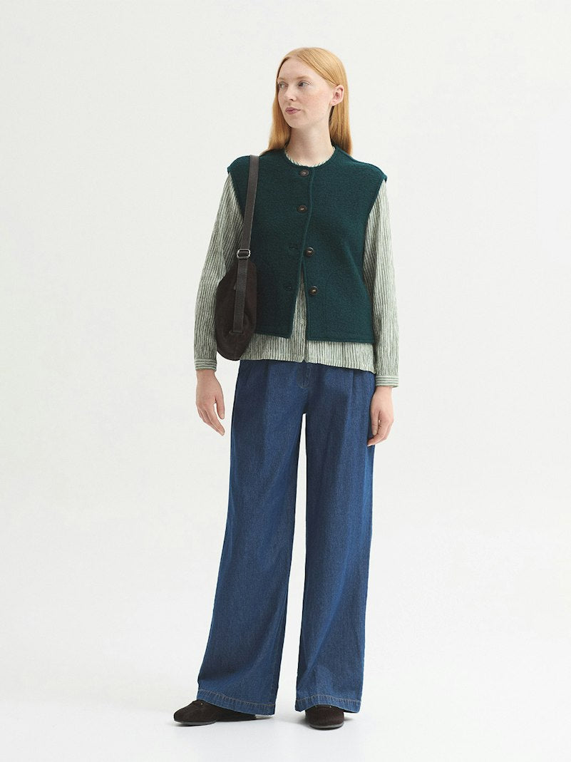 Gilet verde bosco 100% lana