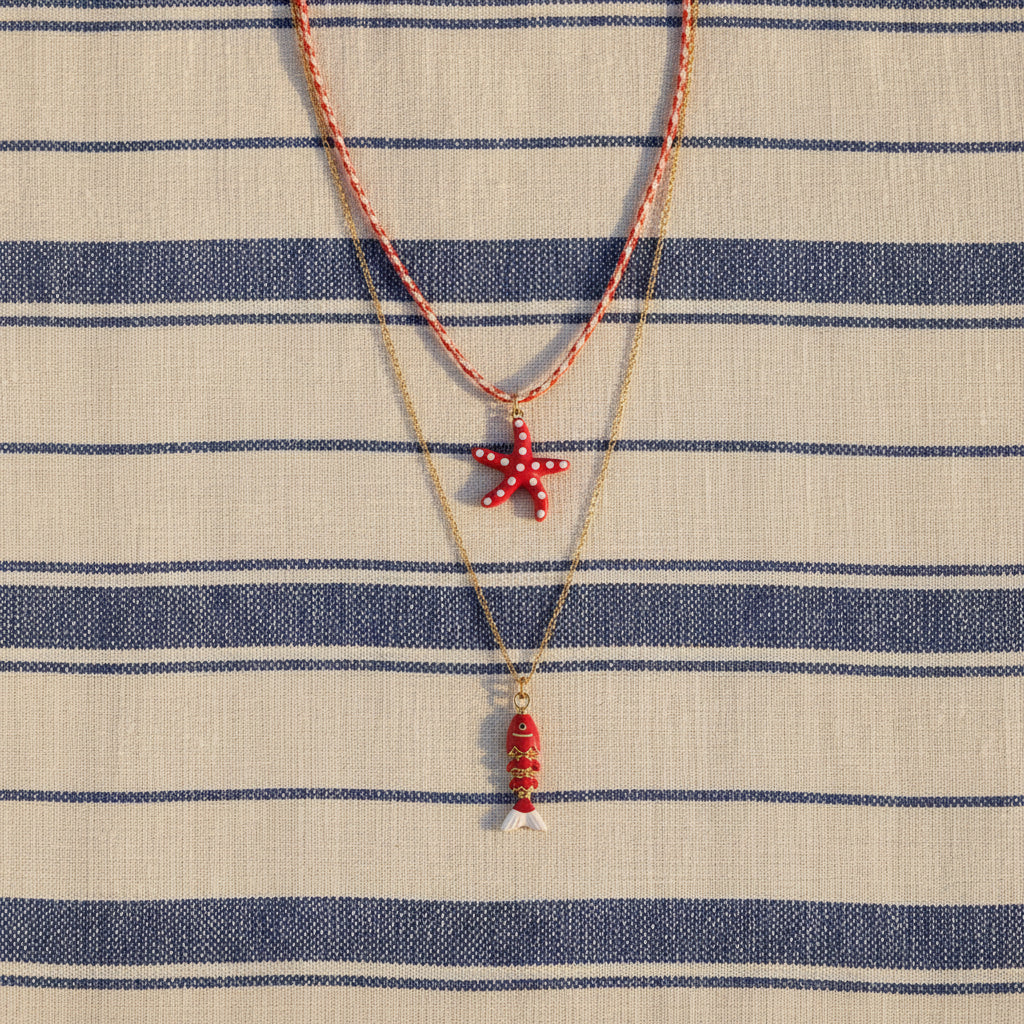 Collana " lino " il rosso
