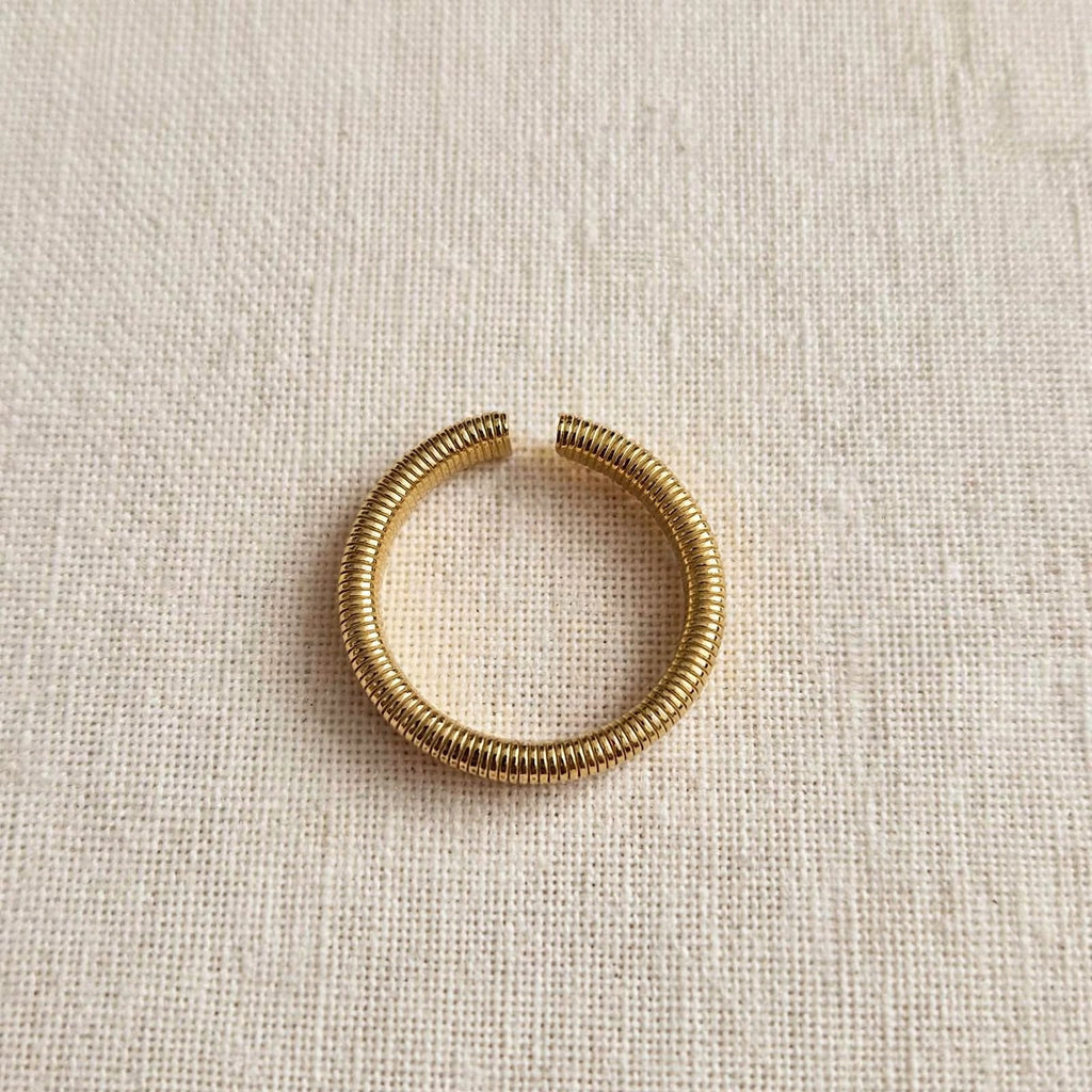 Anello Cobra Flex - Rigato Dorato Regolabile