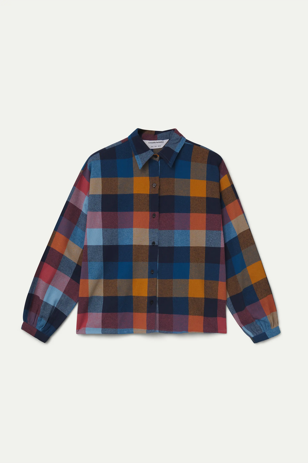 Camicia a quadri multicolore in 100% cotone